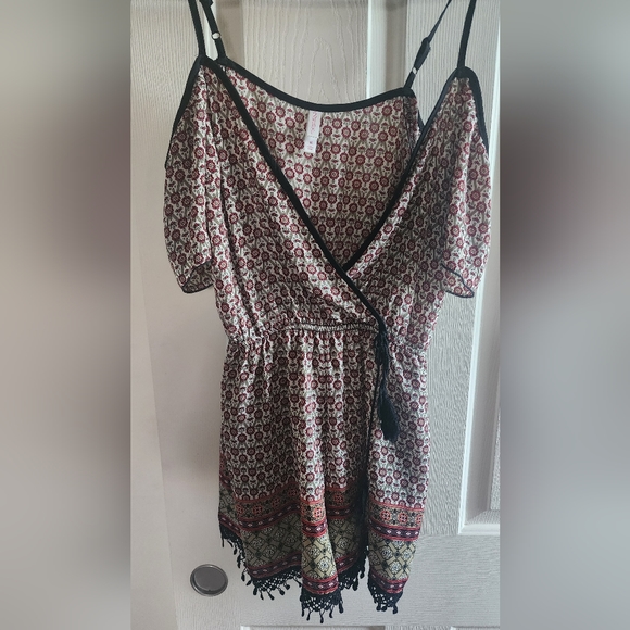 Xhilaration Pants - GUC- sexy romper. Black, red and cream. Size M